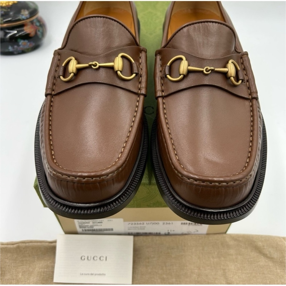 Gucci Horsebit 1953 leather loafers size 11.5 fits 12.5 US made in Italy - Picture 2 of 8